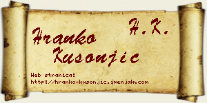 Hranko Kusonjić vizit kartica